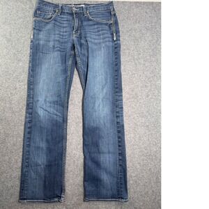 BRE by JAKE Mens 34x33 Bootcut Denim Jeans Blue Wash Embroidered Pockets